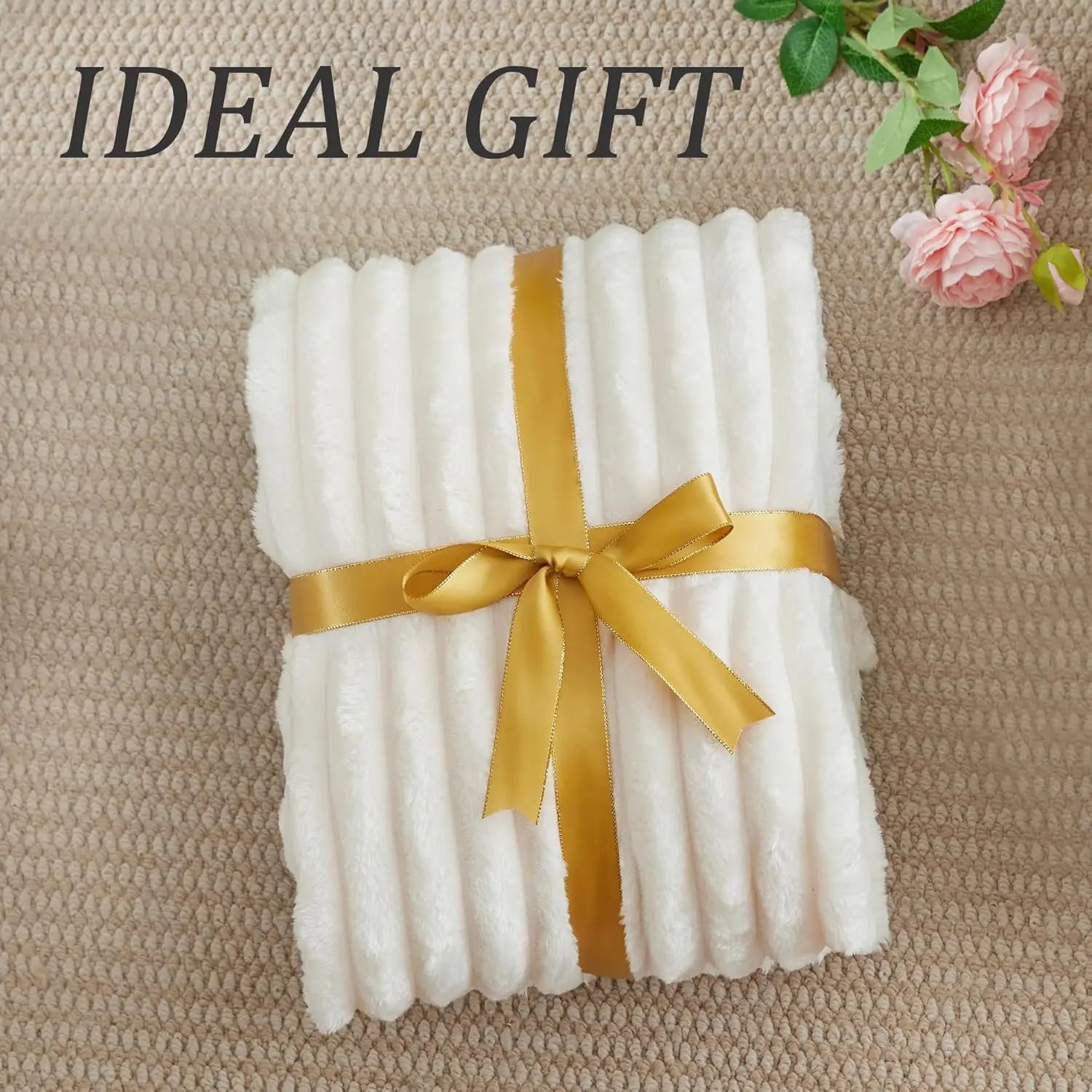 ROSEKIND Blankets 3 Size for Bed, 300GSM Soft & Warm Fleece Blanket, Decorative and Giftable Striped Blankets for Adult