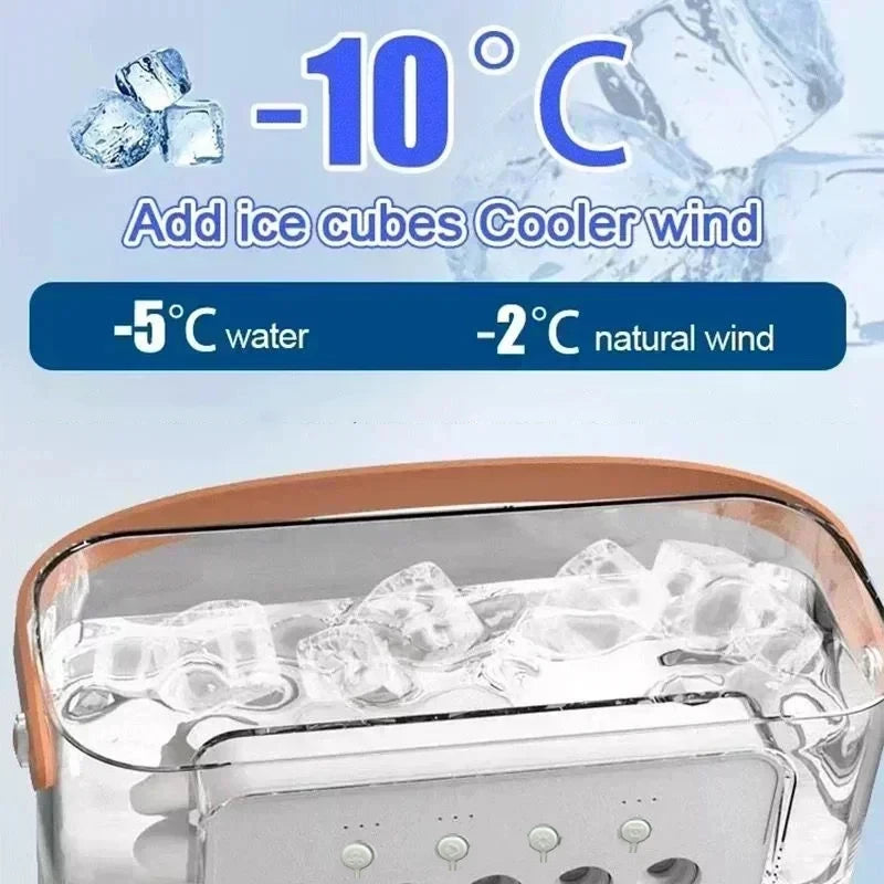 New 3 In 1 Mini Air Cooler Portable Fan Air Conditioner Humidifier with LED Night Light Adjustable Wind Speed Desktop CoolingFan