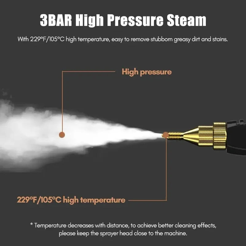 2500W High Temperature Pressurized Steam Cleaner Multi - Purpose for Air Conditioning Hood Car Home Appliance Cleaning