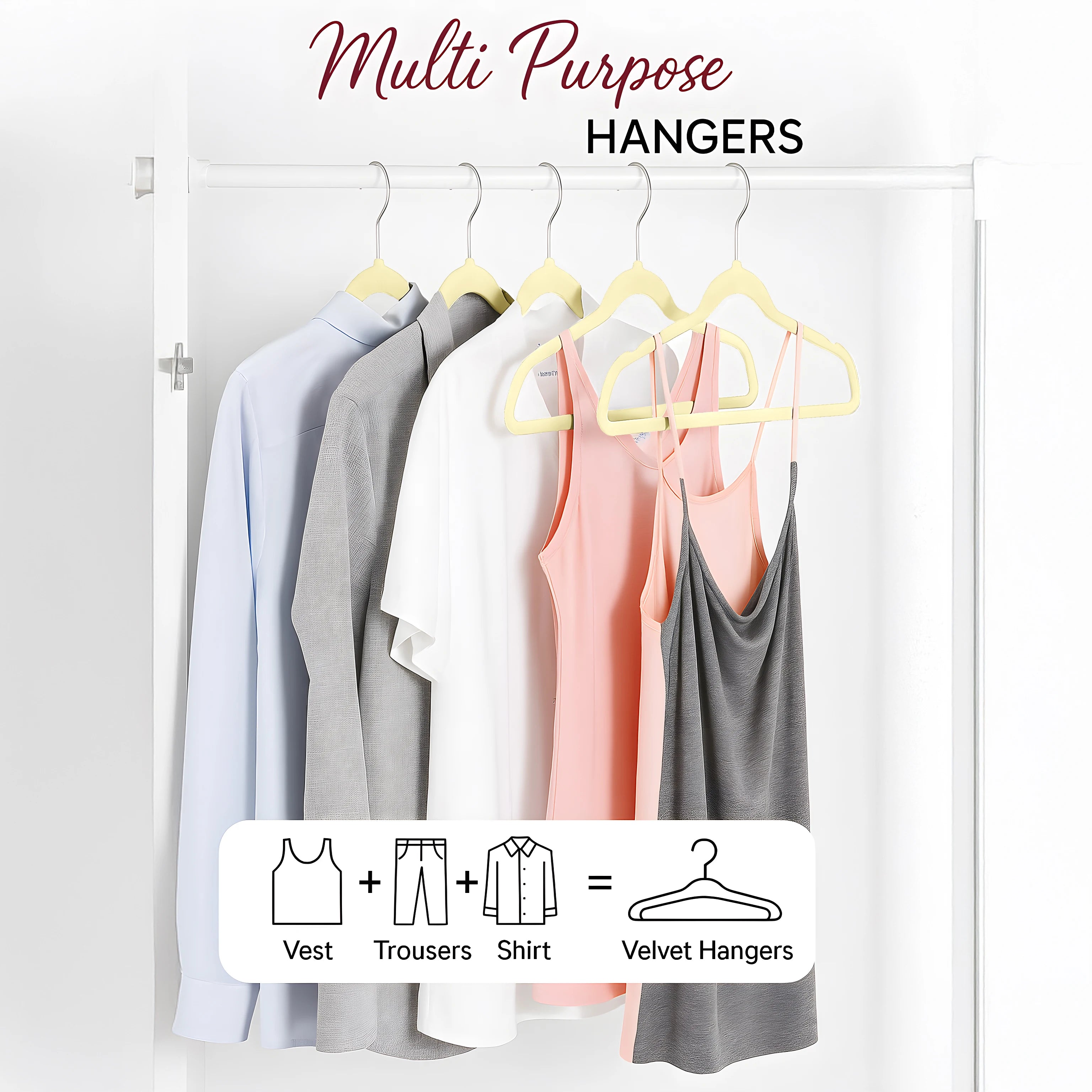 🇺🇸 USA Local Fast Shipping Lux Decor Velvet Hangers 50/100 Pack, Heavy Duty Non-Slip with 360° Swivel Hook for Clothes Coats