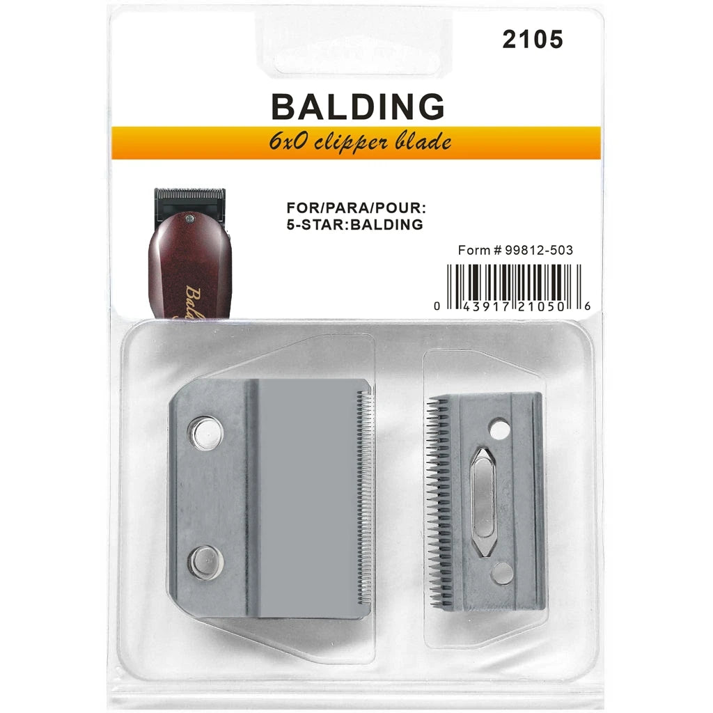 #2105，Professional 6X0 Precision Blade Compatible with Wahl Professional 5 Star Series Balding 8110 Hair Clipper，Silver