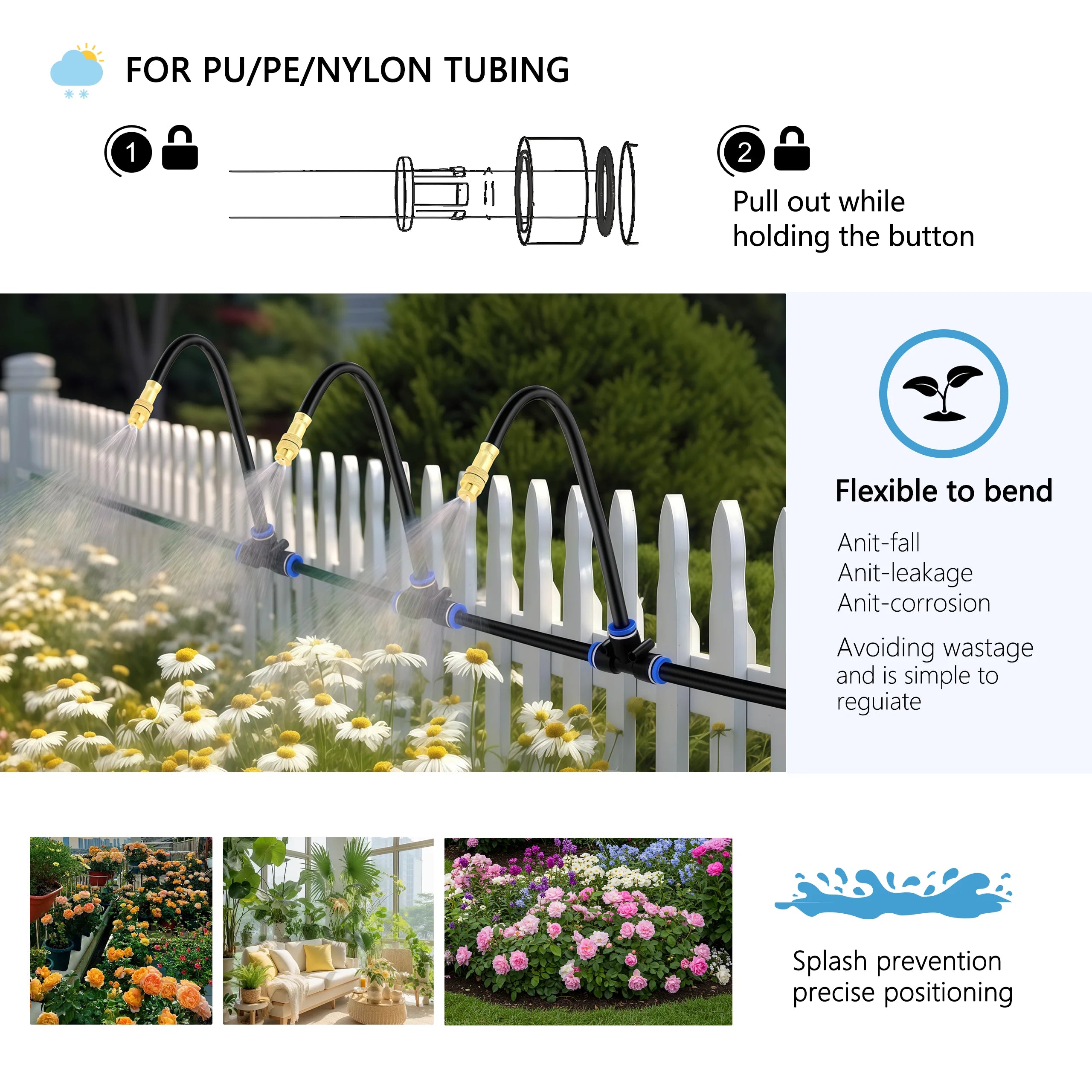 30-5m LCD Quick Connect Atomizing Sprinkler Timer Irrigation Kit Custom Automatic Watering System Flexible Adjustment Nozzle