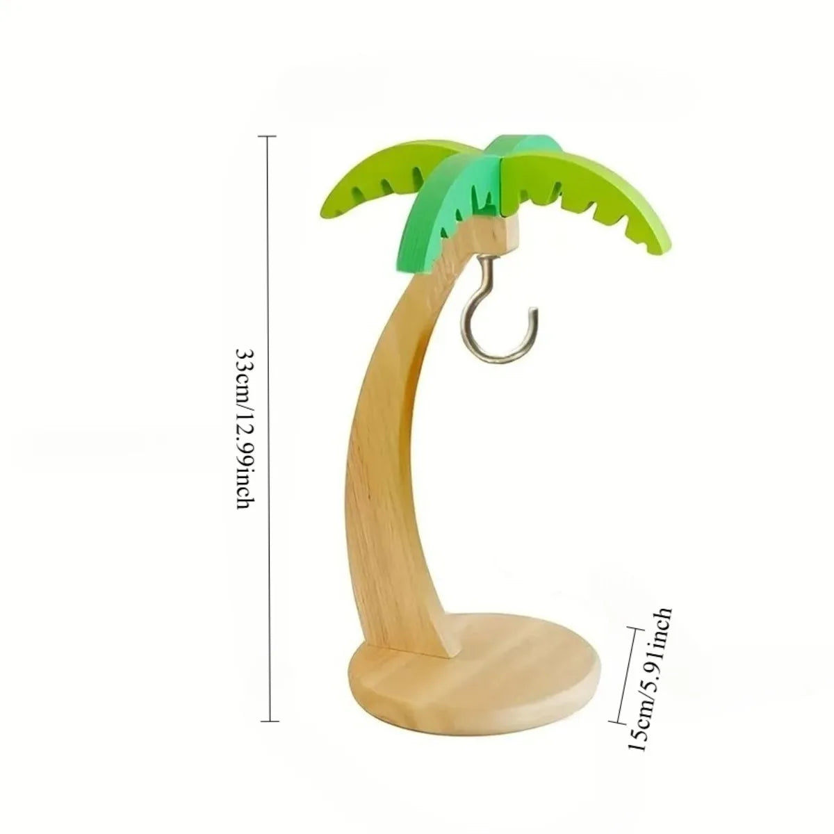 Hanging Wooden Banana Rack Simulated Leaf Decorative Fruit Vertical Storage Rack with Hook Home Kitchen Decorations