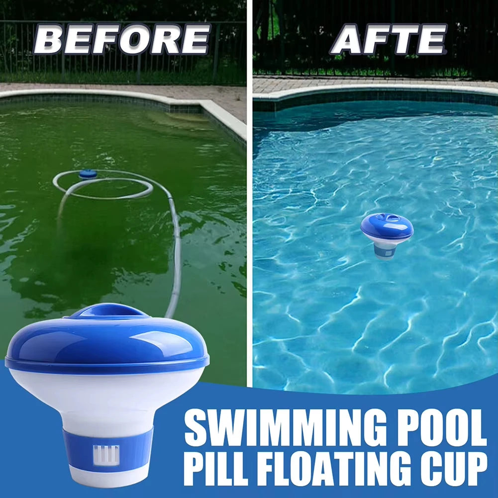 Pool Automatic Chlorine Tablet Dispenser Swimming Pool Cleaning Pill Disinfecting Box Floating Chlorine Dispenser Clean Tool