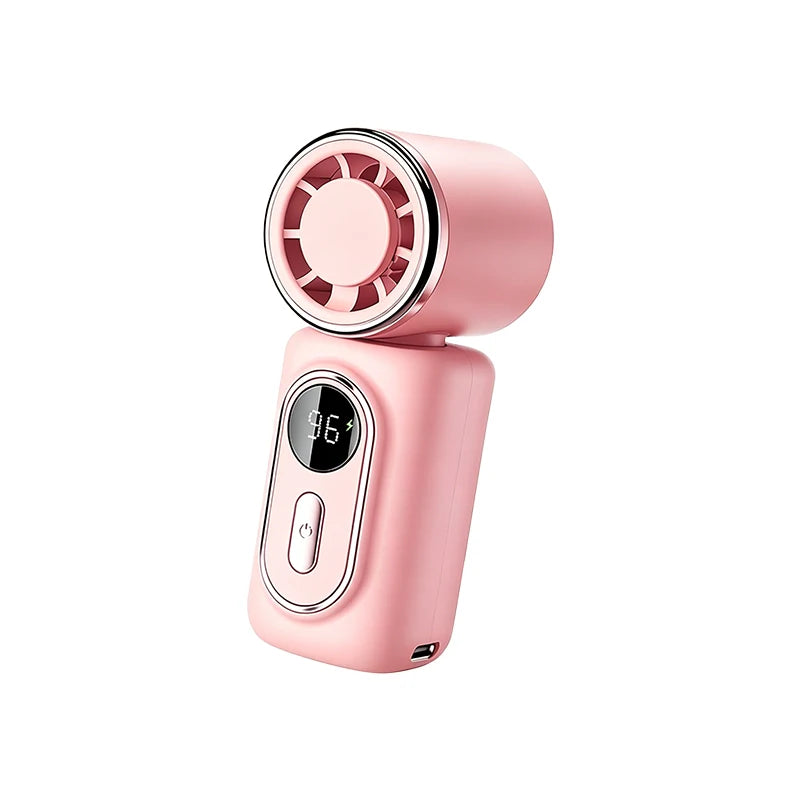 Portable Clip-On Mini Fan Handheld Mini Fan with LED Display 180° Rotating Detachable Clip For Travel Concerts Work At Home