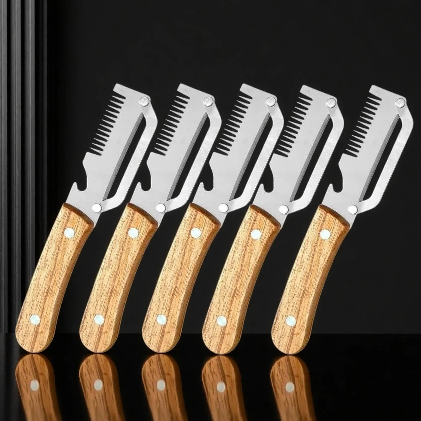 2PC Set Kitchen Peeler Stainless Steel Vegetable Peeler Wooden Handle For Peeling And Slicing Fruits And Vegetables Kitchen Tool