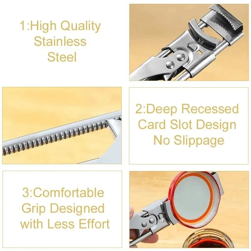 Adjustable Labor Saving Stainless Steel Jar Can Opener Multifunctional Kitchen Lid Opening Tool