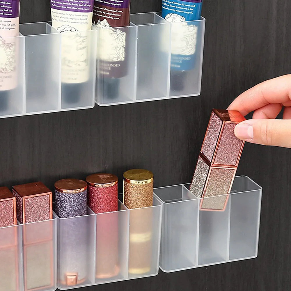 6PCS/3PCS/1PC multifunctional wall mounted compartment storage box, no punching required, suitable for storing small items in da