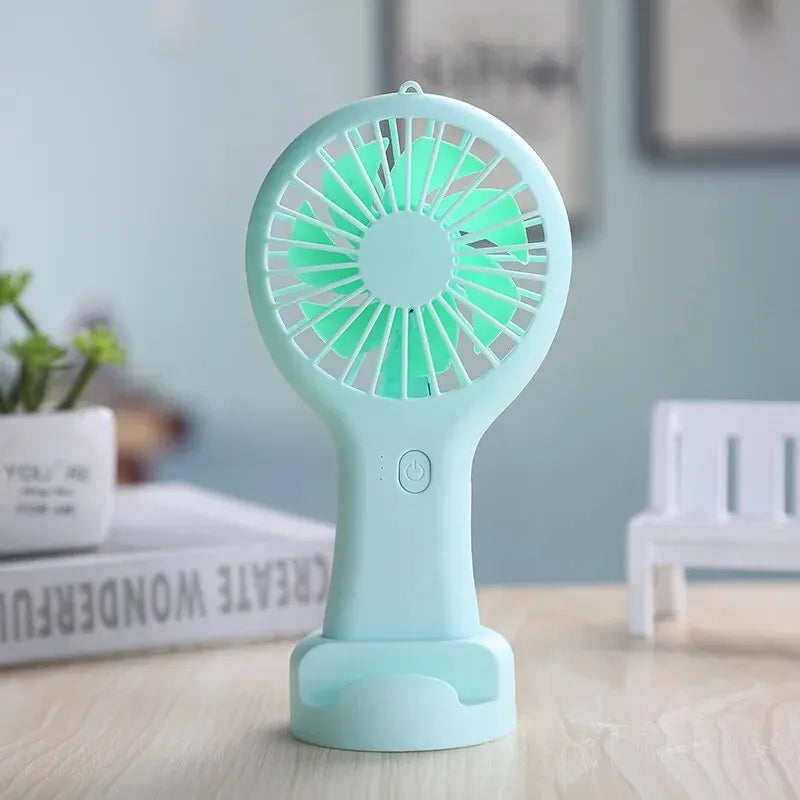 Creative Mini Handheld Small Fan USB Charging Portable 3 Speed High Wind Desktop Office Travel Pocket Fan Student Quiet Chroma