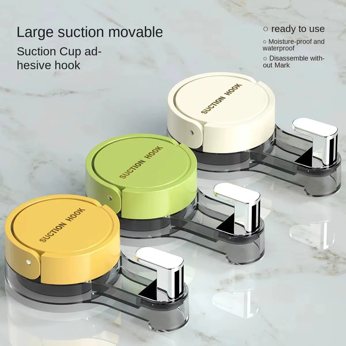 Strong Vacuum Suction Hooks Traceless No-Drilling Adhesive for Home Bathroom Kitchen Door Back Toilet Area Purpose Strong Hold