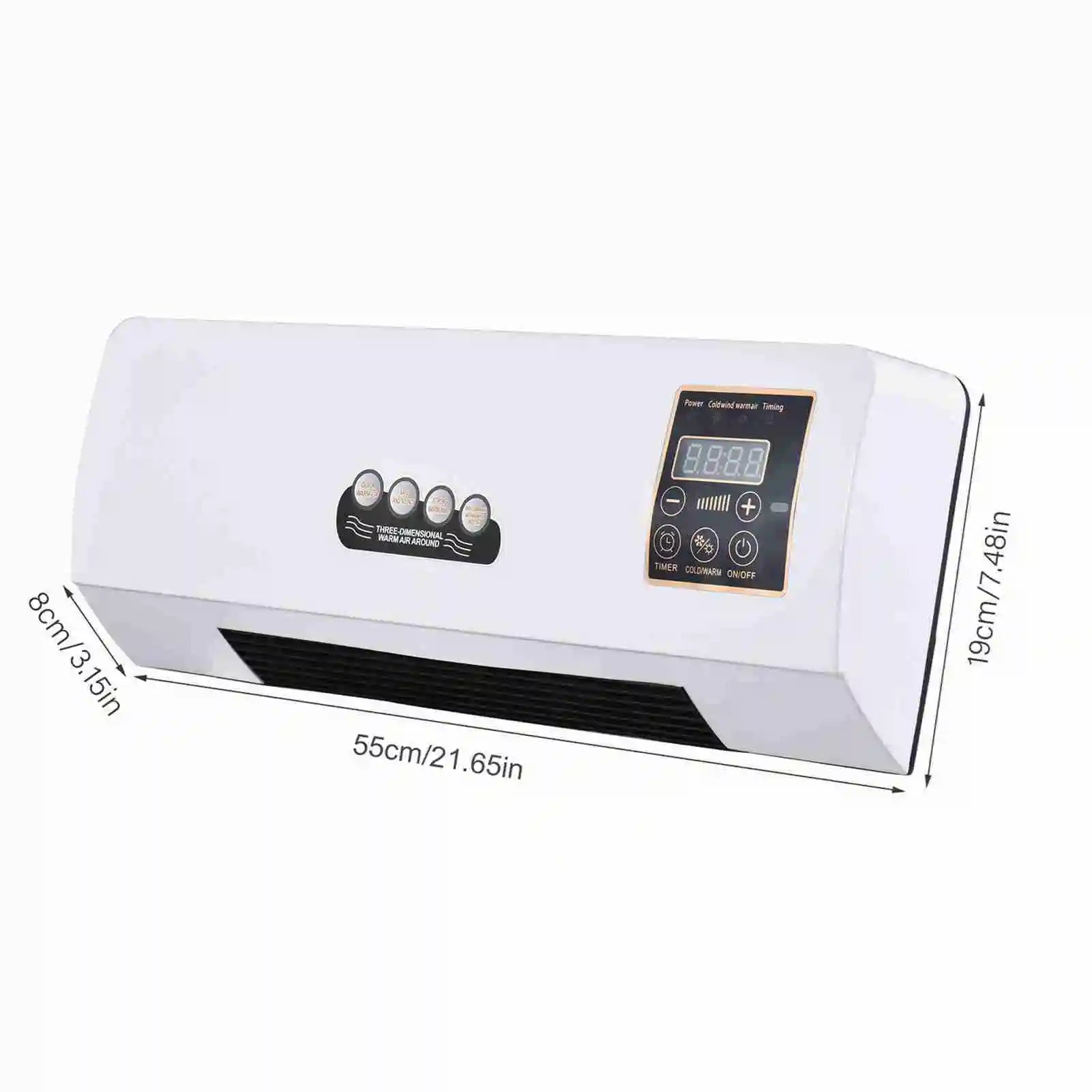 NEW Heater with Fan Heater Fan 2 in 1 Heating Nature Wind Timing Digital Display Wall Mounted Space Heater for Home  Dormitory