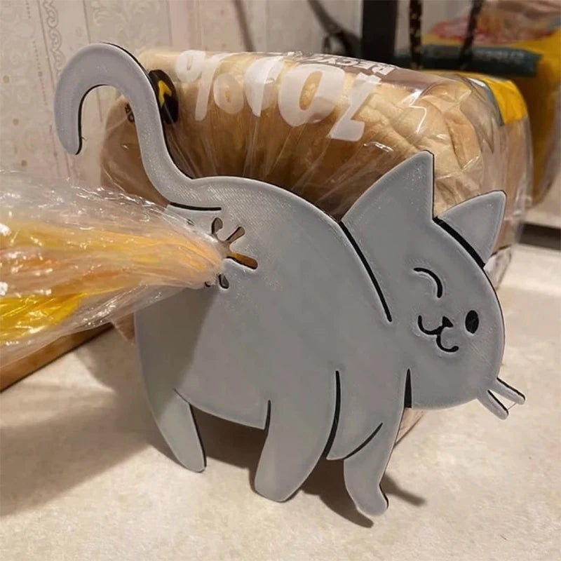 1PC 3D Cat Butt Bread Bag Clip Novelty Snack Bag Sealing Clip Kitchen Food Storage Gadget for Cat Lovers Cute Home Decor