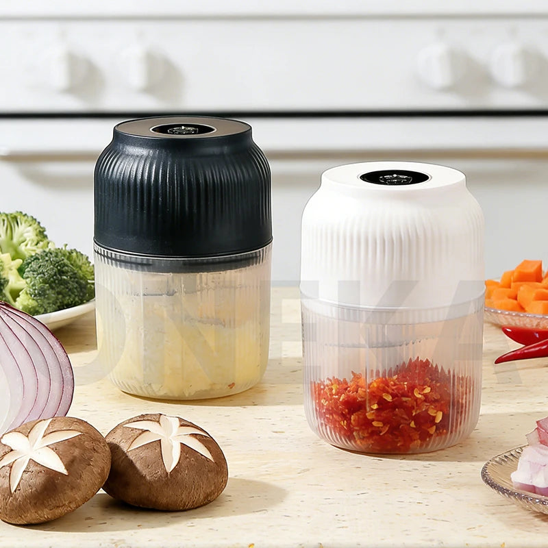 6-Blade Electric Mini Garlic Chopper USB Chili Pepper Grinder Kitchen Tool for Crushing Garlic Ginger Vegetables Baby Food Gift