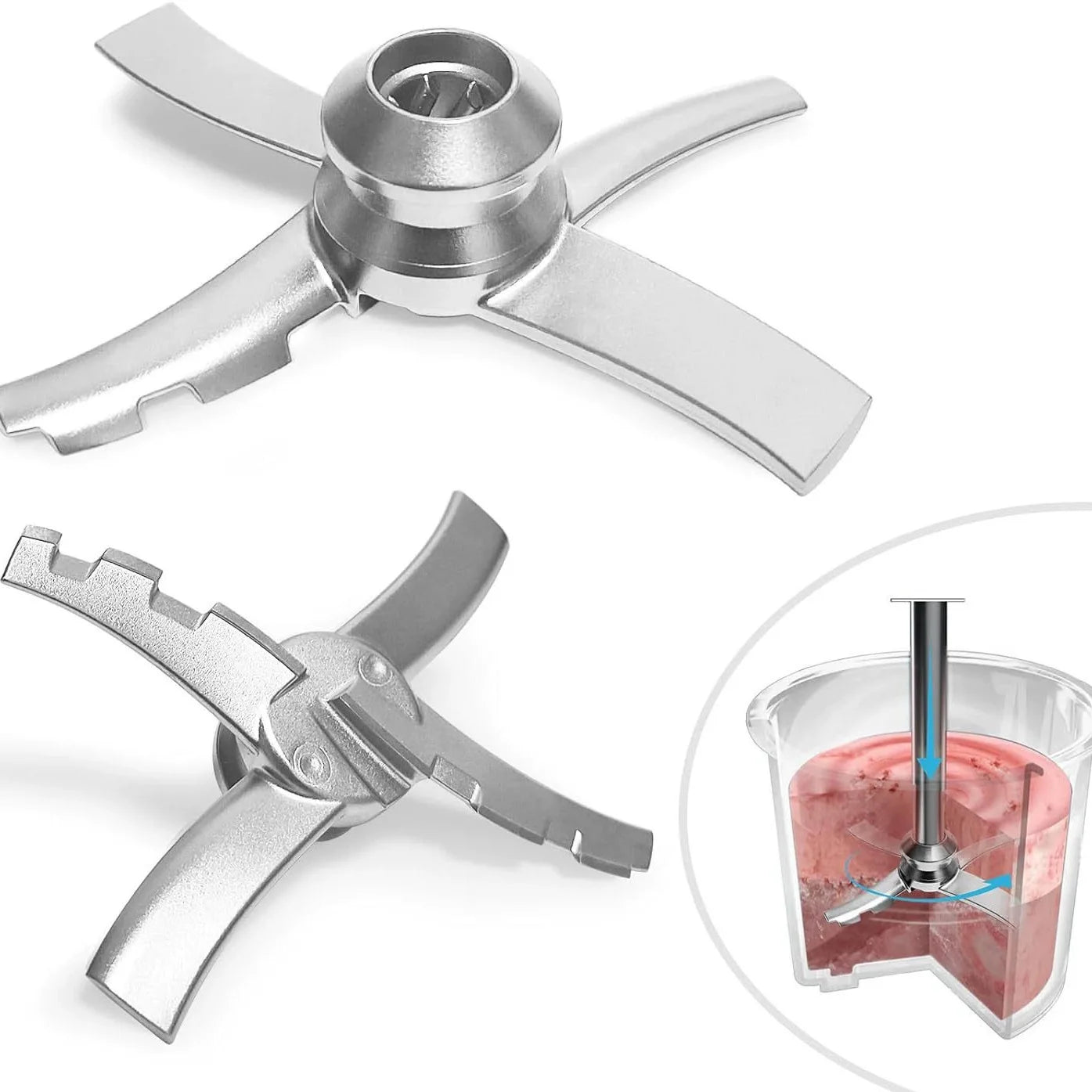 Ninja CREAMi Replacement Lid & Blade Set Compatible with NC300 NC301 NC299AMZ Series Ice Cream Maker Spare Parts