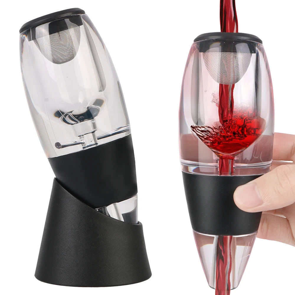 Quick Sobering For Bar Party Kitchen Wine Decanter Pourer With Filter and Base Professional Red Wine Whisky Aerator Dispenser