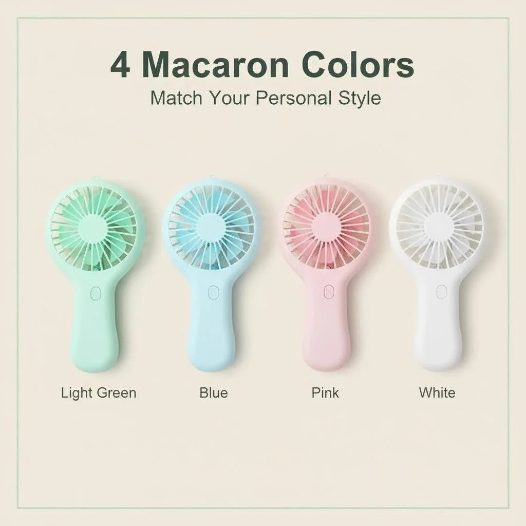 Creative Mini Handheld Small Fan USB Charging Portable 3 Speed High Wind Desktop Office Travel Pocket Fan Student Quiet Chroma