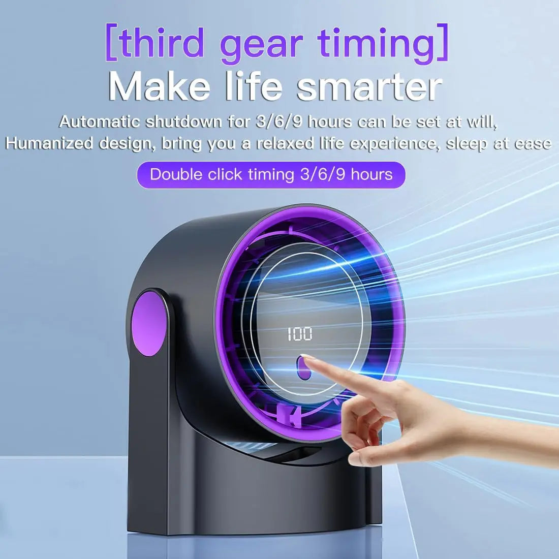 XIAOTREE Smart Electric Fan 100 Speed Bladeless Fan USB Charging Desktop Silent Wall Mounted Air Conditioner Office Indoor Campi