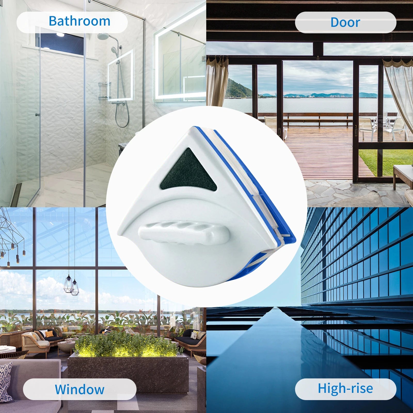 NEW Household Office Special Window Cleaner Magnetic Glass Window Cleaning Tool Automatic Water Discharge Double-layer Wiper