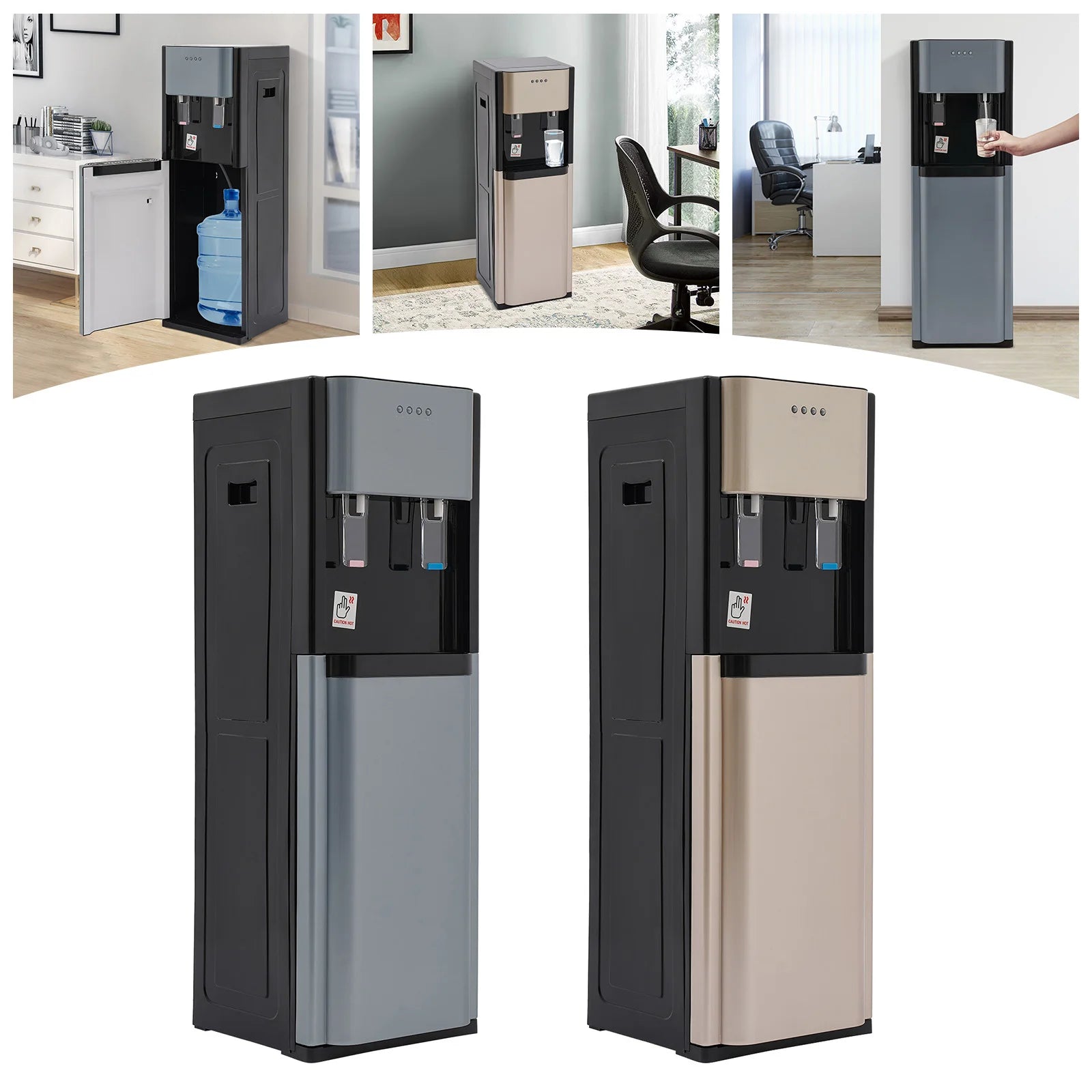 110V Bottom Loading Water Dispenser 304 Stainless Steel Liner Hot Cold Water Cooler Floor Standing Drinking Water Machine
