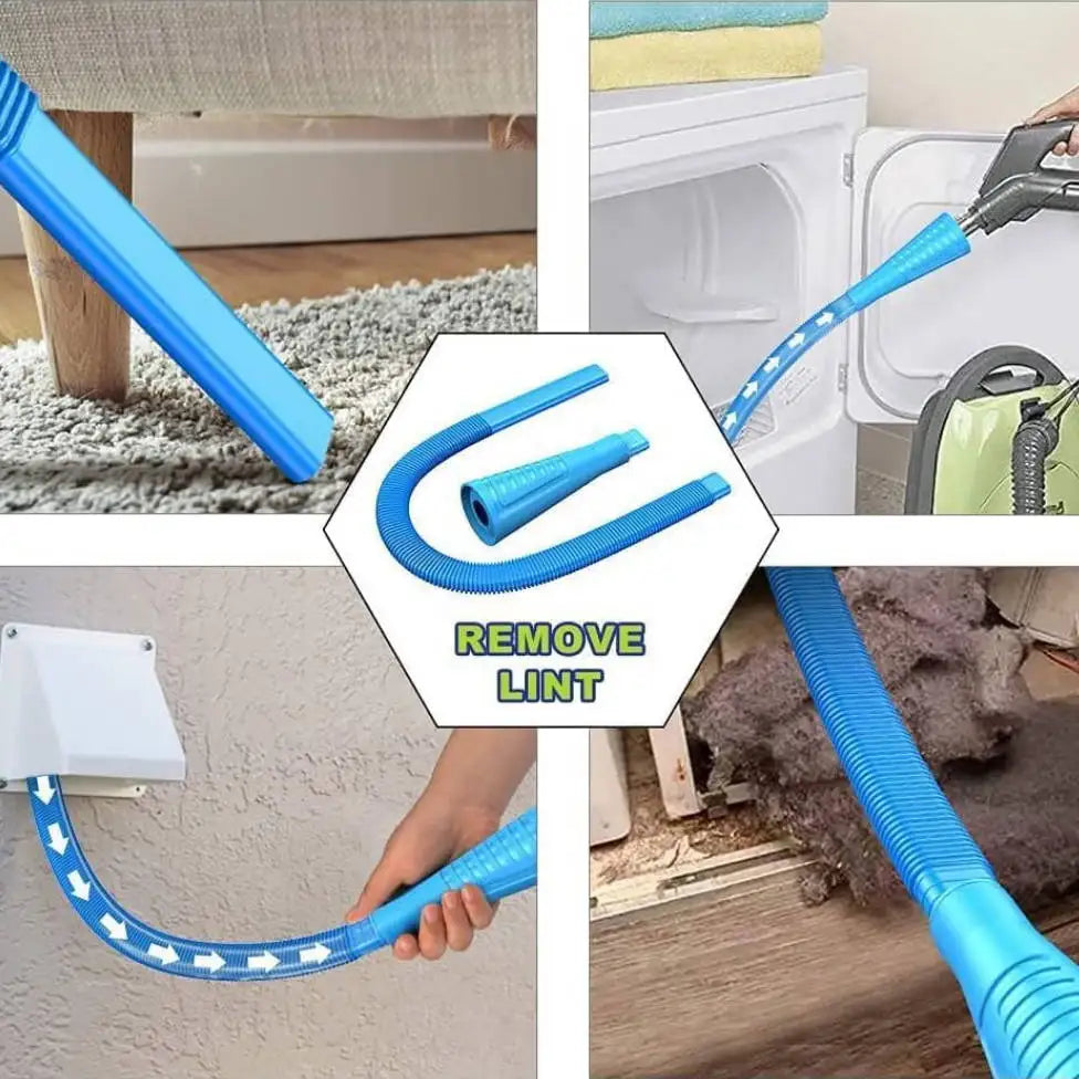 Vacuum Attachment for Dryer Vent Cleaning - Various Combinations for Lint Removal with Power Washer And Vacuum Hose to Efficiently Eliminate Lint