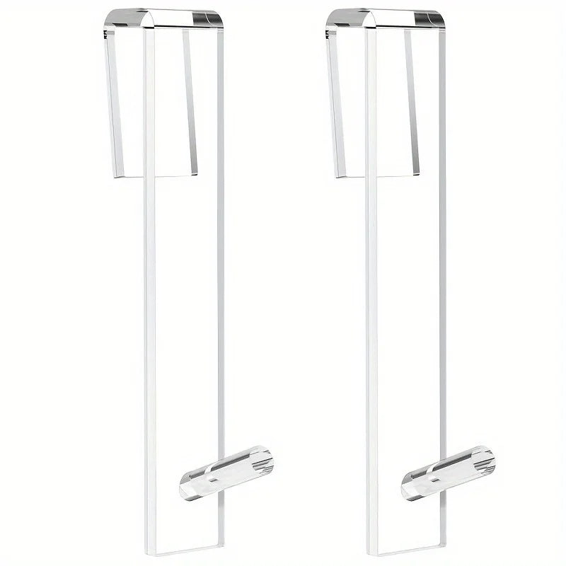 Punch-Free Transparent Acrylic Bathroom Shower Door Hook | Over Glass Door Shower Towel Rack, Bathroom Bathrobe Hanger