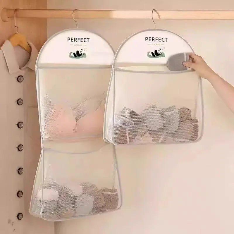 Storage Mesh Bag Underwear Hanging Bag Wardrobe Hanging Bag Sundry Multilayer Storage Bag