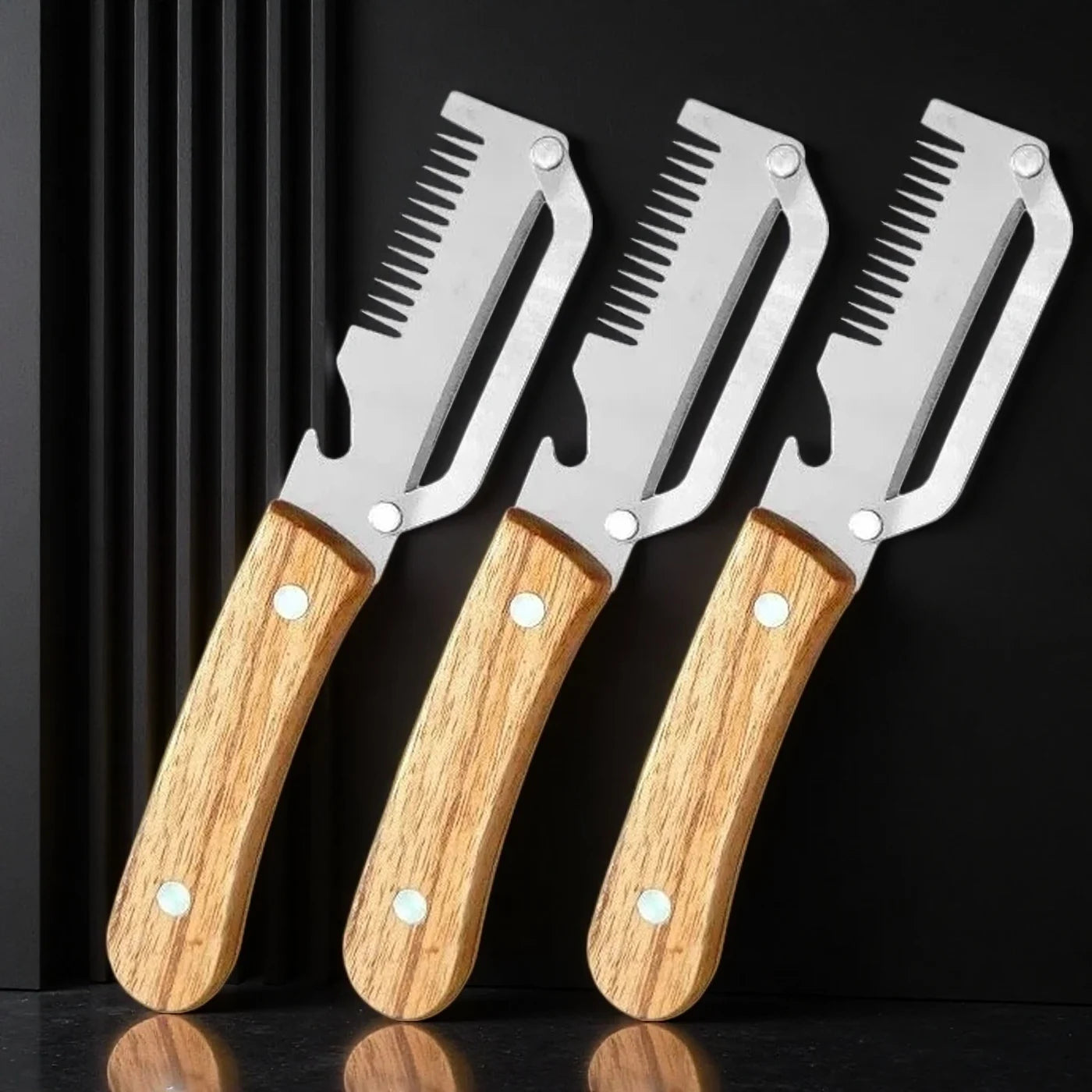 2PC Set Kitchen Peeler Stainless Steel Vegetable Peeler Wooden Handle For Peeling And Slicing Fruits And Vegetables Kitchen Tool