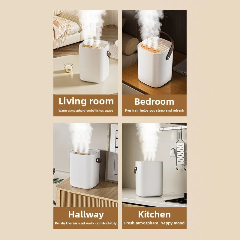 Three Nozzle Night Light Humidifier 1.8L Large Capacity Dual Filter Aromatherapy Machine USB Silent Timed Shutdown Bedroom Car