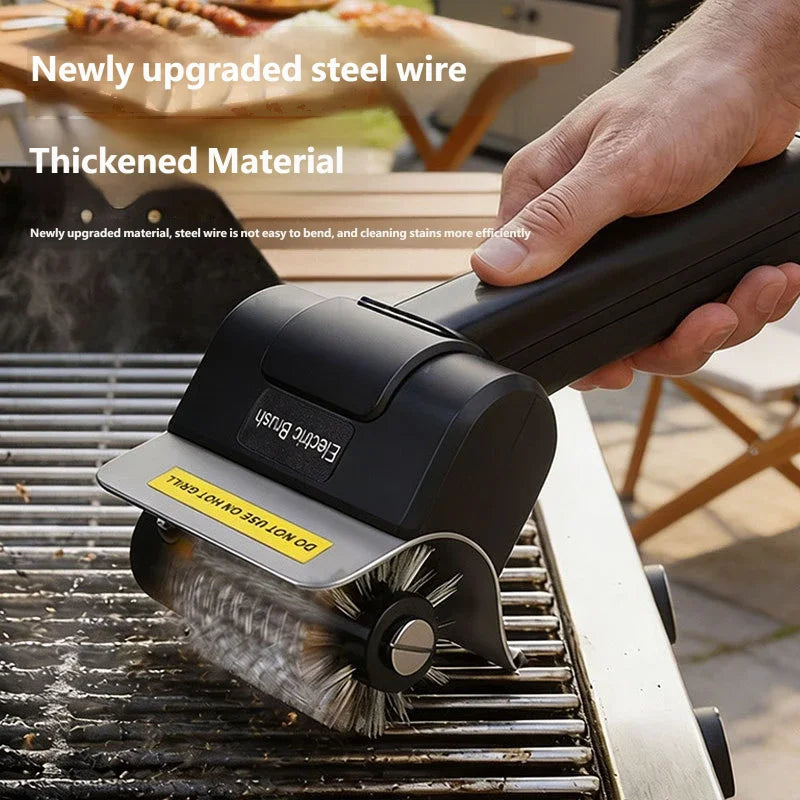 Electric Grill Brush Outdoor BBQ Handheld Grease Rack Tool Brush Stainless Steel Cleaner for Rust and Dirt Removal