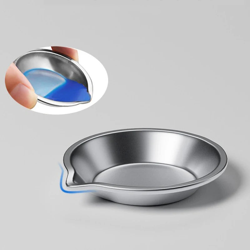 6/12/24pcs Stainless Steel Painting Palette Spouted Color Bowls Oil Paint Trays Paint Color Mixing Cups DIY Painting Tools TMZ