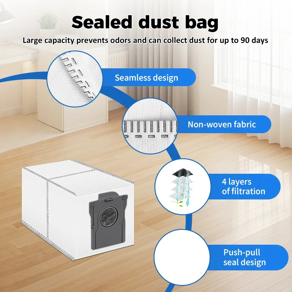 Dust Bags For Dreame L10s Pro Ultra Heat L40 Ultra X30 Ultra X40 Ultra X50 Ultra X30 Pro X40 Pro Robot Vacuum Accessories Part