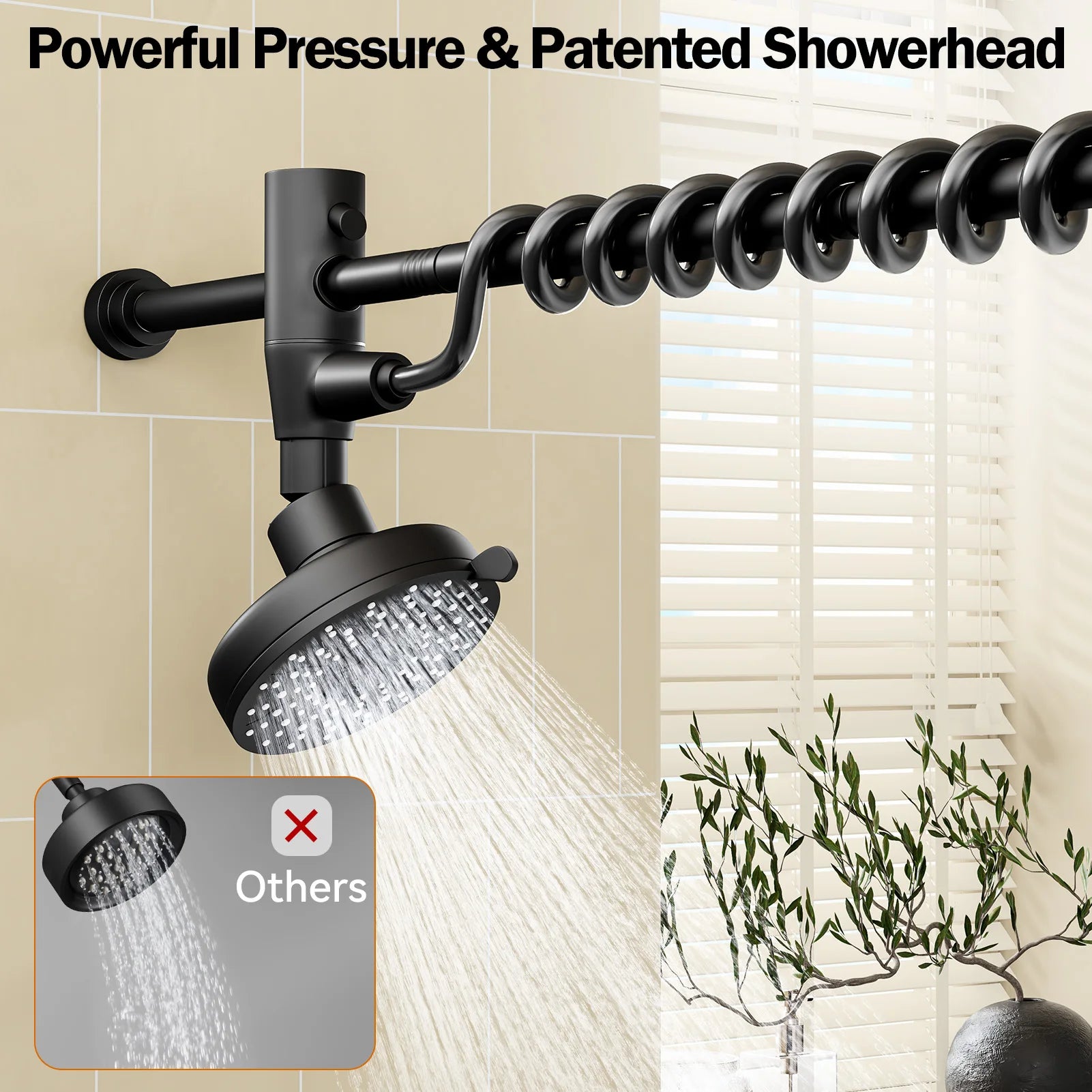 Tandem Shower Head For Couples, Dual Shower Head with Original Adjustable Slider, High Pressure Double Shower Head for Two