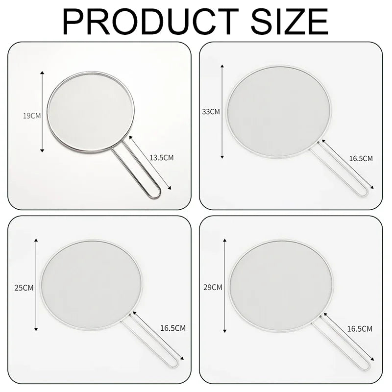 Stainless Steel Oil Proof Mesh Cooking Anti Splatter Split Guard Kitchen Gadget Splatter Proof Oil Cover Mesh Pot Lid Frying Pan