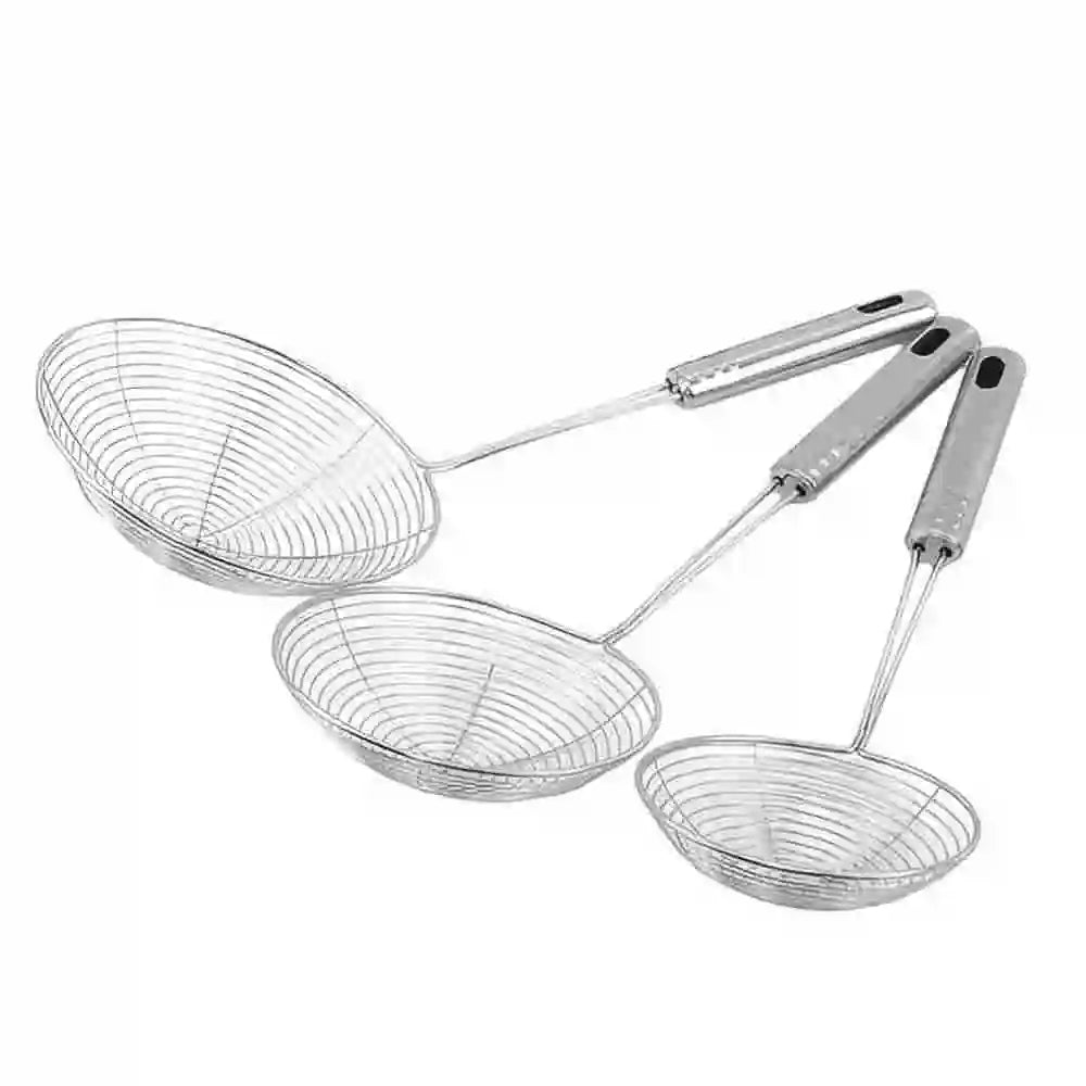 Oval Skimmer Stainless Steel Filter Mesh Oil Pot Food Filter Cookware Colander Fried Filter Kitchen Strainer Baking Cooking Tool