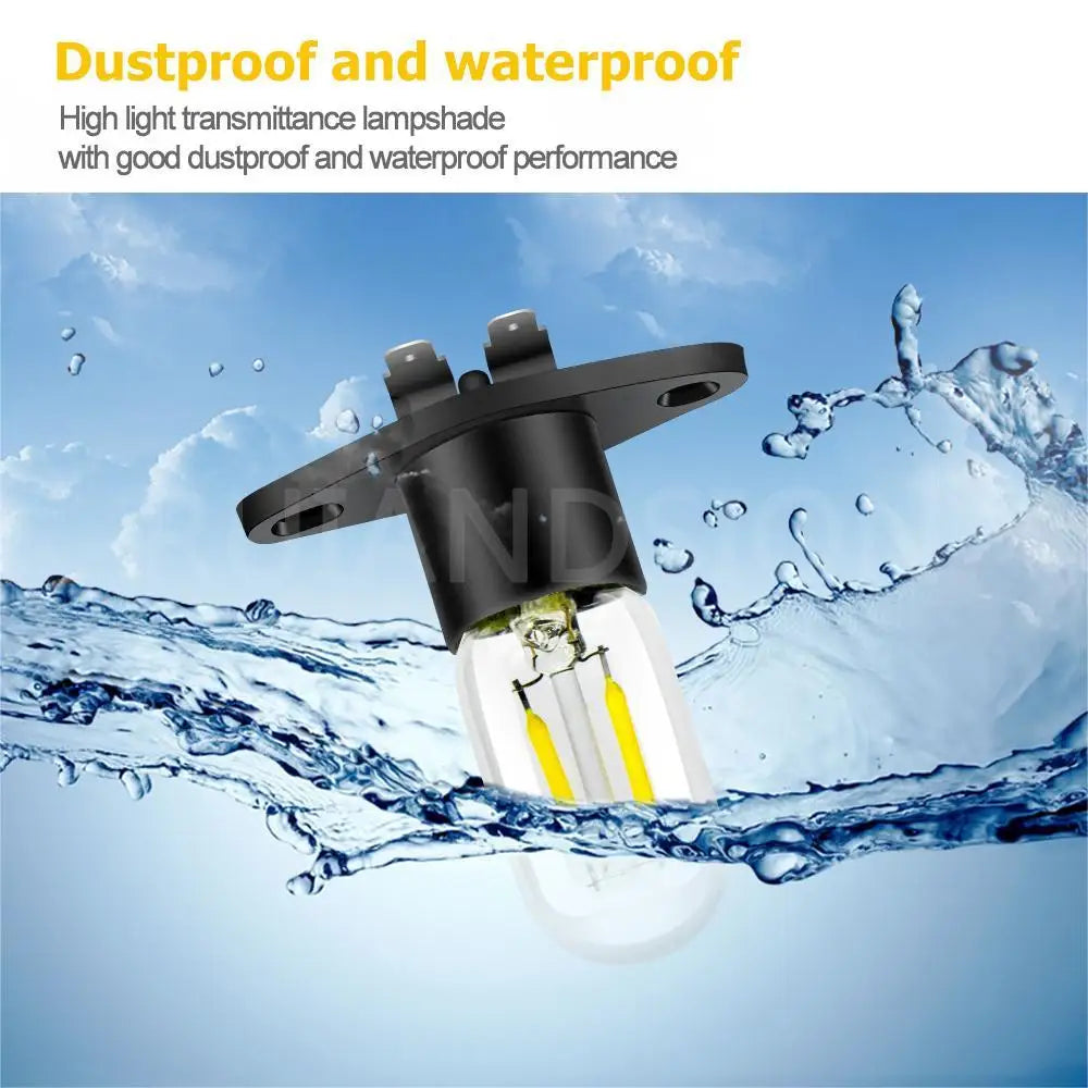 1Pcs 220-250V 2A LED Microwave Oven Lighting Bulb Small Appliance Oven Stove Refrigerator Bulb with Base Non-Dimmable