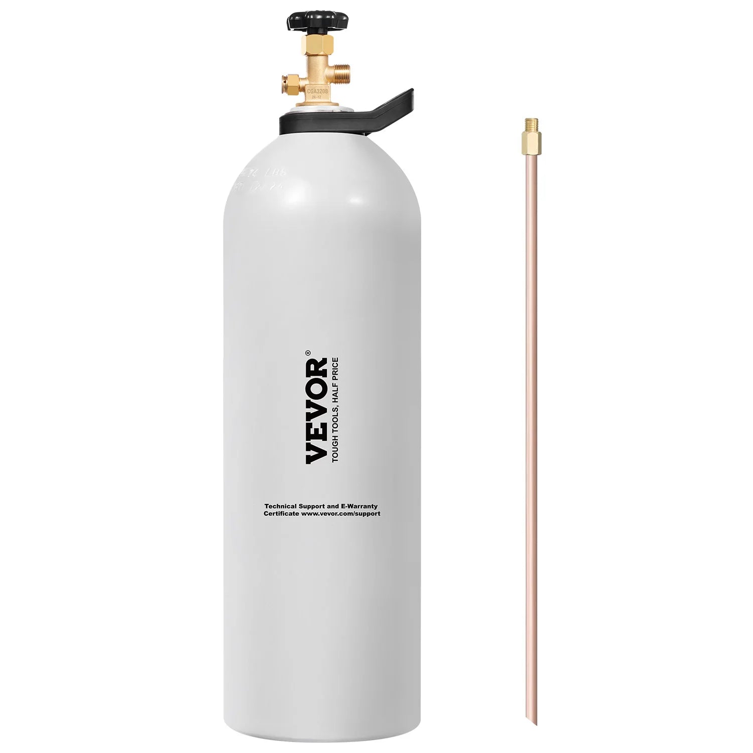 SucceBuy CO2 Tank 20 lbs New Aluminum Alloy Cylinder CO2 Air Tank with Light Spray Coating CGA320 Valve Purple Copper Siphon