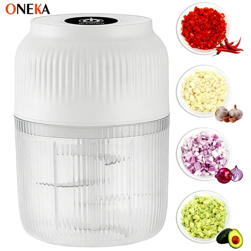 6-Blade Electric Mini Garlic Chopper USB Chili Pepper Grinder Kitchen Tool for Crushing Garlic Ginger Vegetables Baby Food Gift