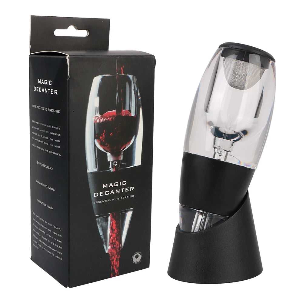 Quick Sobering For Bar Party Kitchen Wine Decanter Pourer With Filter and Base Professional Red Wine Whisky Aerator Dispenser