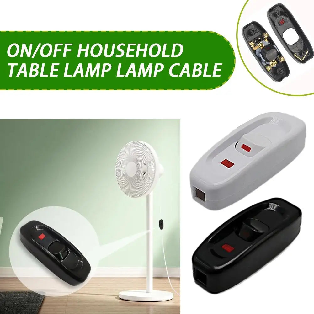 AC 240V 10A Bedside Lamp Switch Inline ON/OFF LED Indicator Light Button Table Lamp Cord Cable Switches