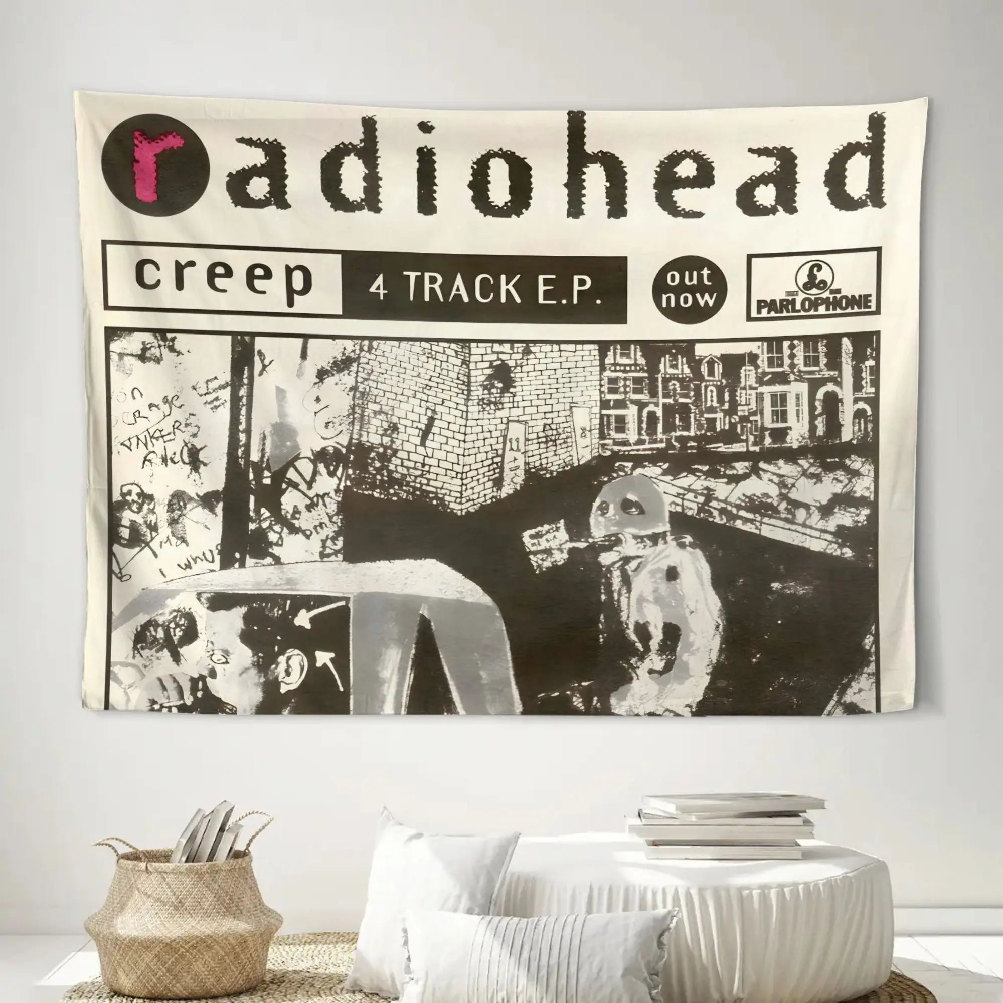 VIKAMA Radiohead Radio Head Tapestry Rock Band Surrounding Background Cloth Music Hanging Cloth Room Decoration Home Decoration