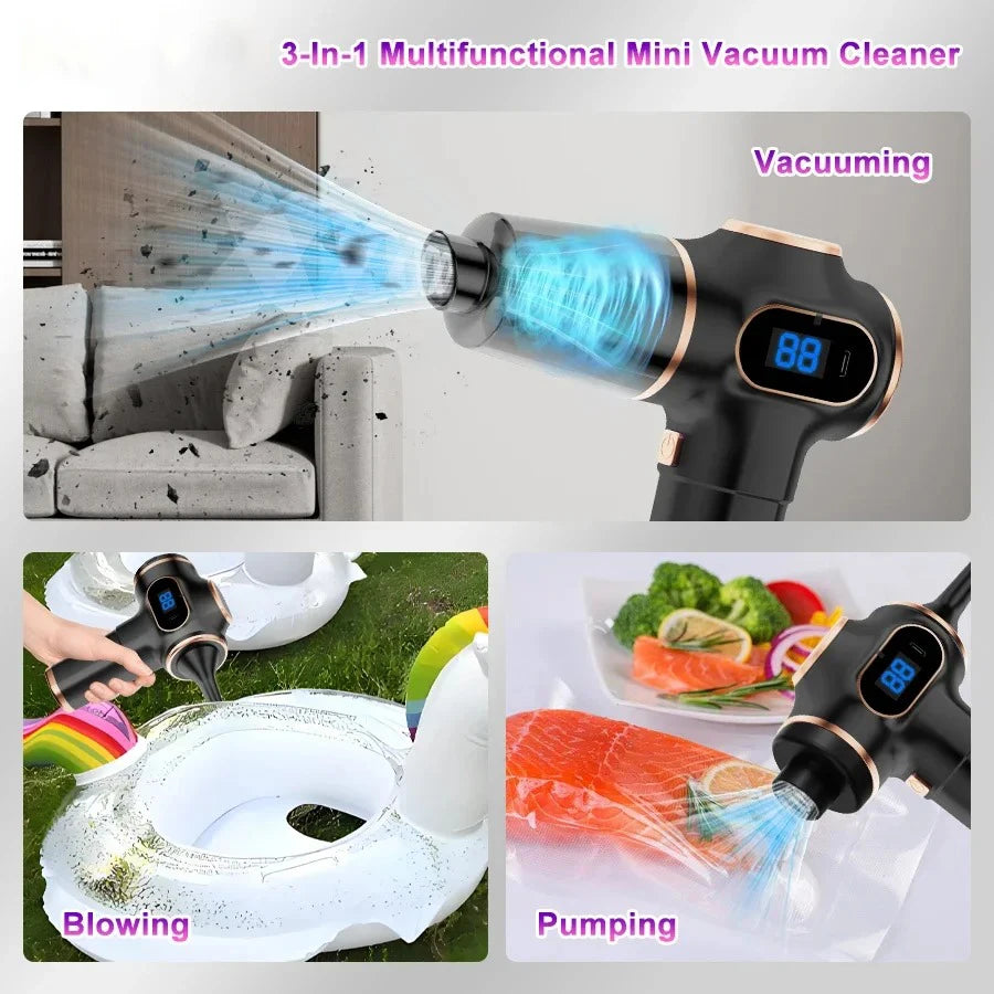 TINSOL Wireless Vacuum Cleaner Dual Use for Home and Car High Power Home Appliance With Display Screen Carpet Sofa Car Cleaner