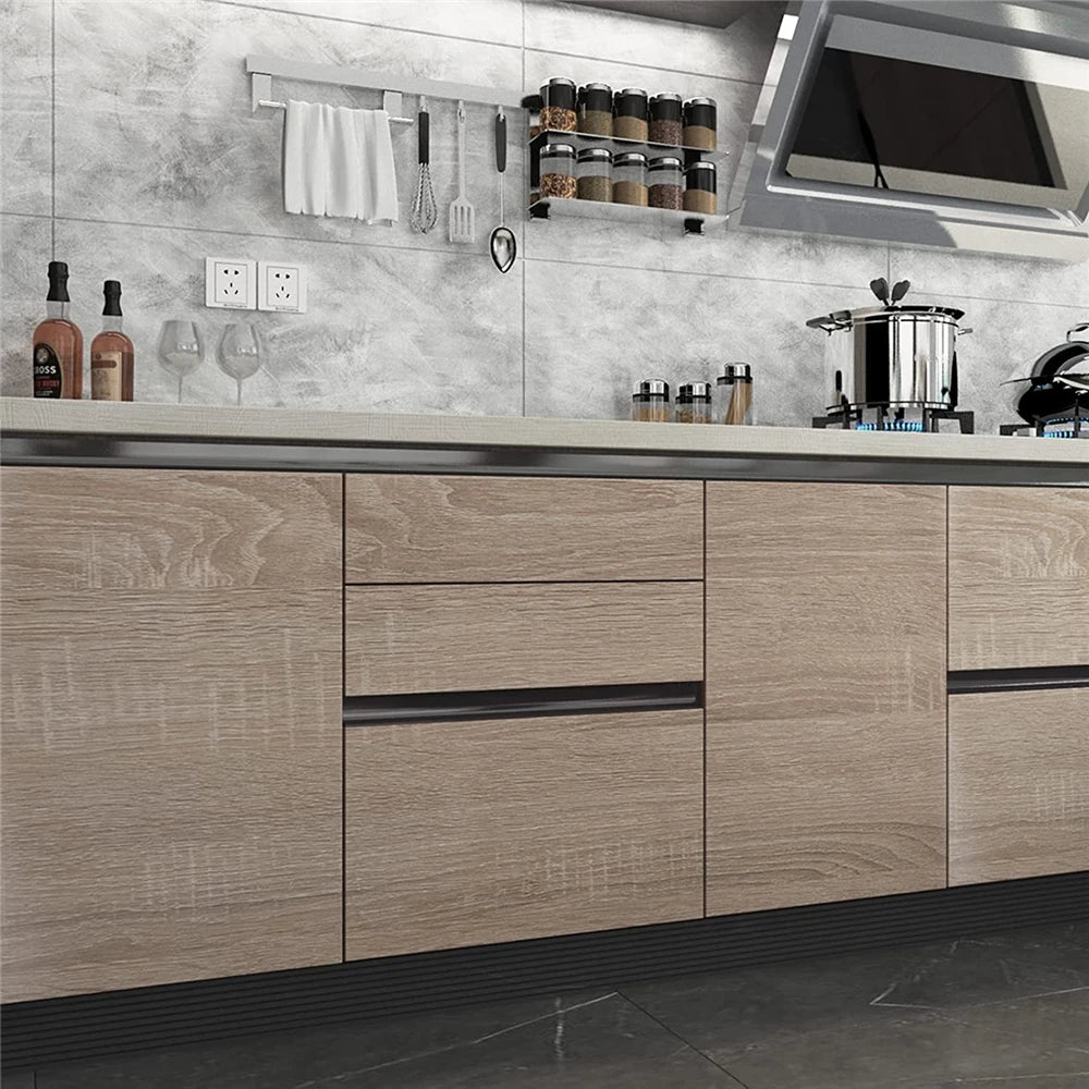 55cm Wide Self Adhesive Wood Grain Vinyl Wallpaper - Waterproof Home Decor Stickers for Door Wardrobe Cupboard Table Furniture