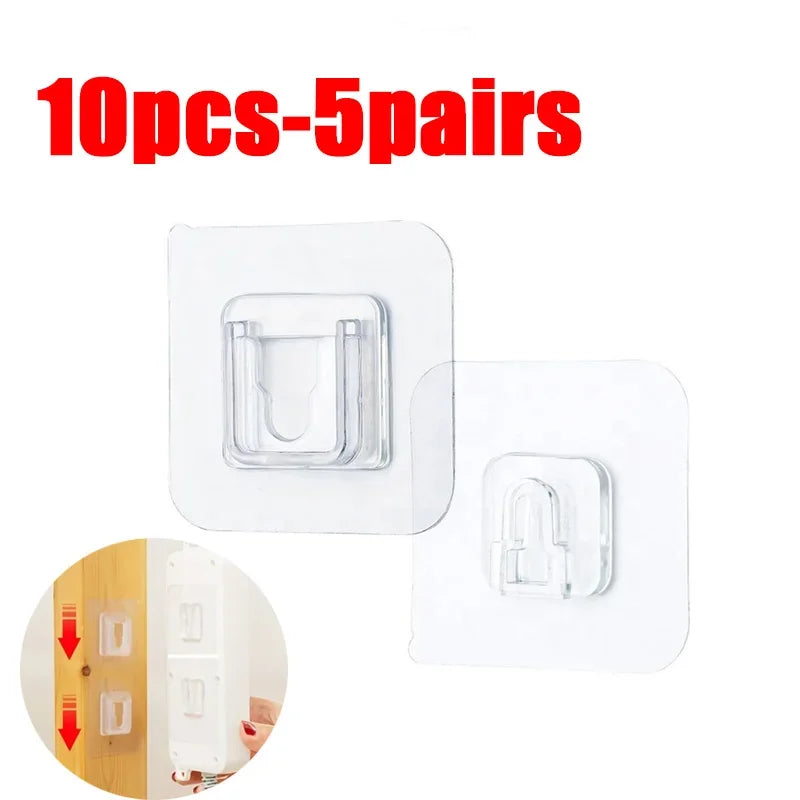 Double-Sided Self Adhesive Wall Hooks for Hanging Traceless Waterproof Oilproof Kitchen Bedroom Wall Hook Storage Holder Storage