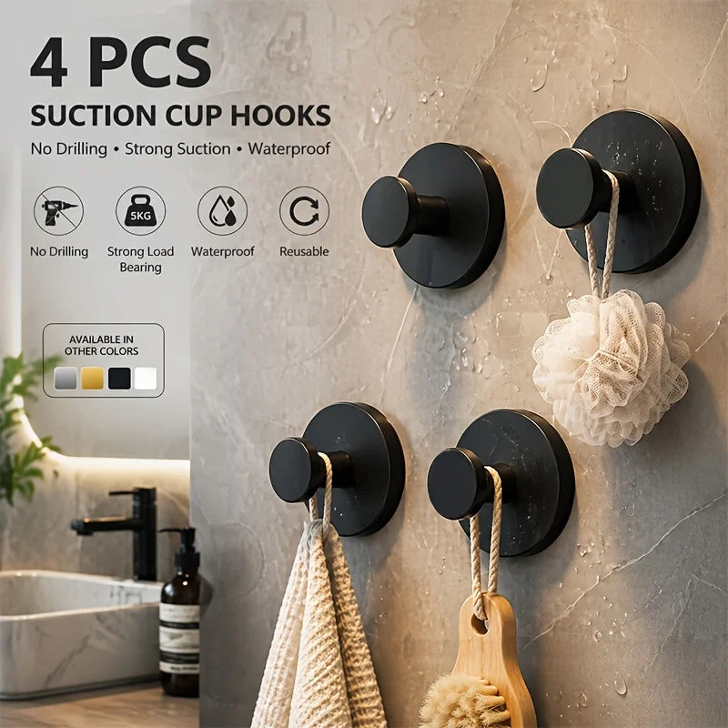 Vacuum Suction Cup Hooks Punch Free Bath Sucker Hook Wall Hook Hanger Glass Kitchen Bathroom Hooks for Towel Handbag