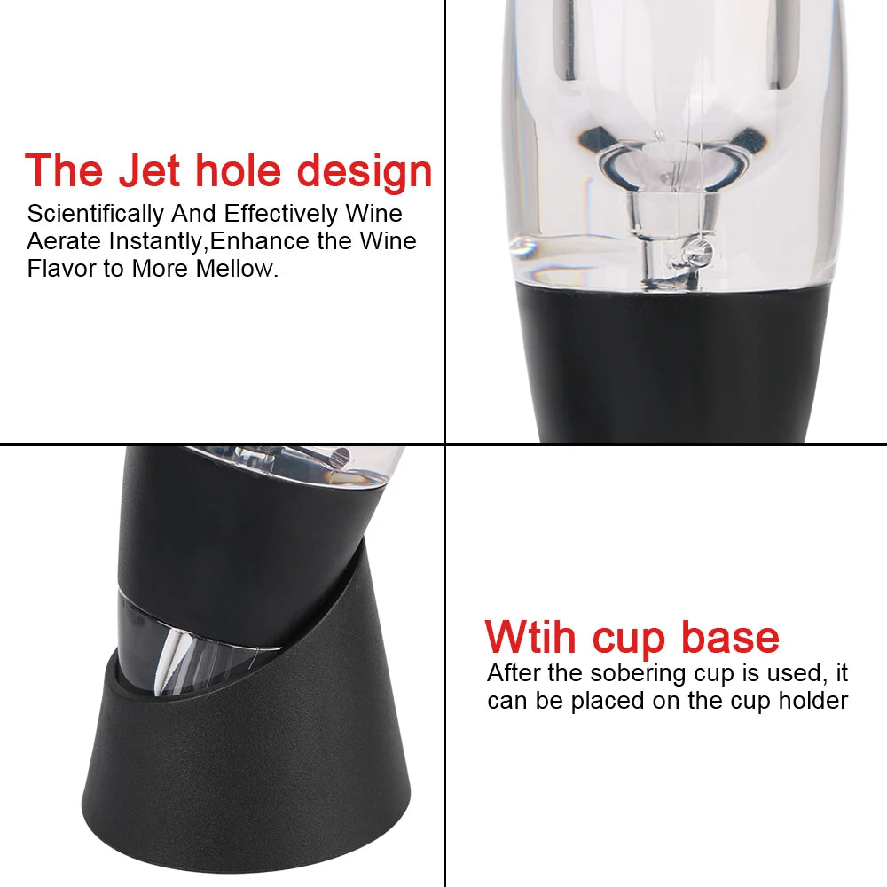 Quick Sobering For Bar Party Kitchen Wine Decanter Pourer With Filter and Base Professional Red Wine Whisky Aerator Dispenser