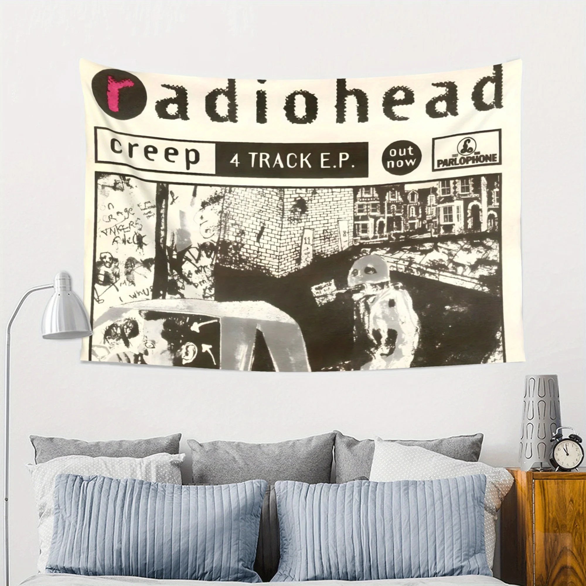 VIKAMA Radiohead Radio Head Tapestry Rock Band Surrounding Background Cloth Music Hanging Cloth Room Decoration Home Decoration