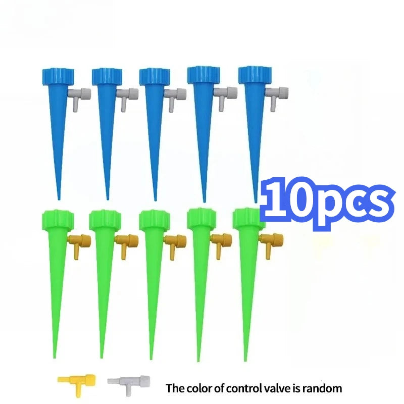 10 Automatic Water Spray Adjustable Plant Watering Nozzles with Slow-release Control Valve Switches, Outdoor and Vacation Lazy
