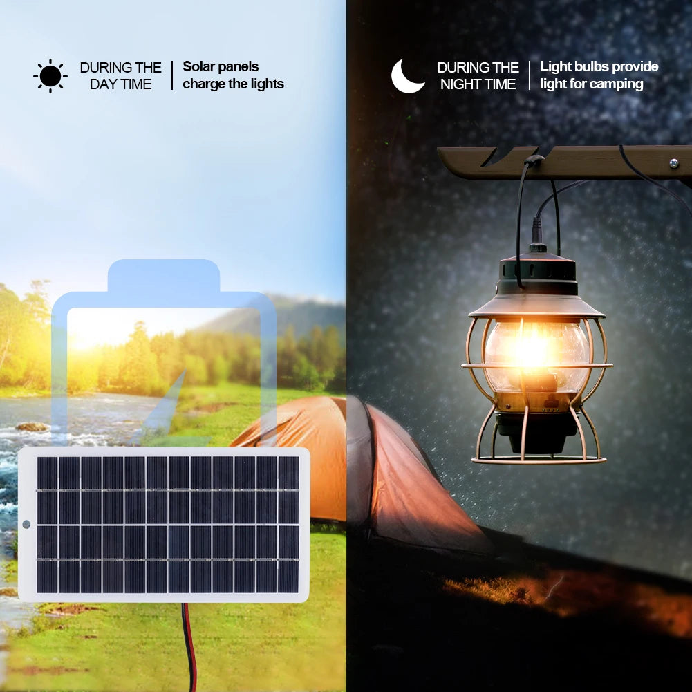 10W Cells Power Bank with Carabiner 12V Solar Power Charger Polysilicon Solar Charger Plate Portable for Outdoor Lamp Pump