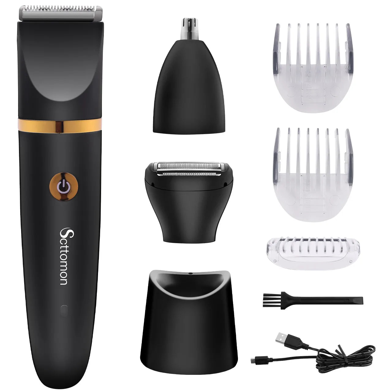 SCTTOMON Electric Hair Remover for Men 3-in-1 Multi-Functional Home Use Full Body Washable Nasal Hair Trimmer Kit