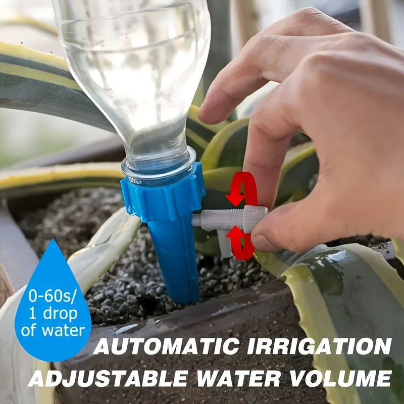 10 Automatic Water Spray Adjustable Plant Watering Nozzles with Slow-release Control Valve Switches, Outdoor and Vacation Lazy